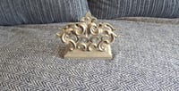 Image 1 of Pewter Napkin Holder, Fleur De Lis, French Decor
