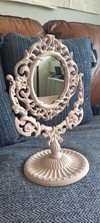 Image 2 of Cast Iron Standing Mirror, Centerpiece