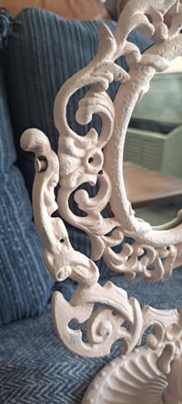 Image 3 of Cast Iron Standing Mirror, Centerpiece