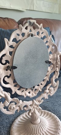 Image 4 of Cast Iron Standing Mirror, Centerpiece
