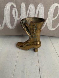 Image 1 of Brass Victorian Boot Vase