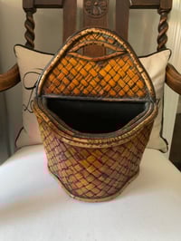 Image 3 of Wicker Wall Planter Basket, Pocket Shelf