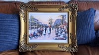 Image 1 of Ornate Gold Wood Picture Frame, Parisian Print, Shabby Chic