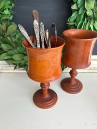 Image 2 of Set of 2 Carved Wood Goblets