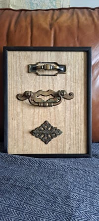 Image 2 of Shabby Chic Wood Frame with Vintage Handles