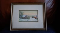 Image 1 of Homestead Print in Wood Frame, Farmhouse Landscape Art