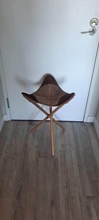 Image 1 of Cowboy Tripod Stool, Leather Seat, 2ft Tall