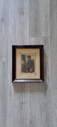 Image 1 of George Baxter Print, "We Warm Now", Gallery Tabletop, British Art