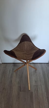 Image 2 of Cowboy Tripod Stool, Leather Seat, 2ft Tall