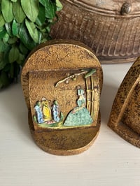 Image 1 of English Victorian Style Gold Bookends, Made in England