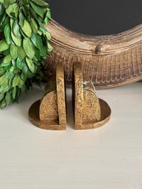 Image 2 of English Victorian Style Gold Bookends, Made in England