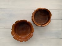 Image 1 of Monkey Pod Wood Bowl, MCM Wood Bowl, Flower Petal Shape