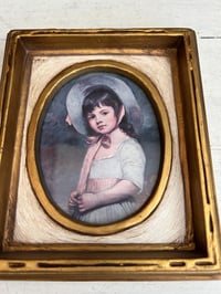 Image 2 of Framed Print, Girl with Bonnet, 1970s Plastic Frame