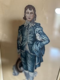 Image 4 of Framed Blue Boy Petit Point, Embroidery, Gold Frame