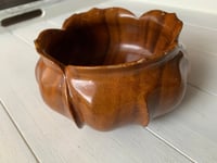 Image 2 of Monkey Pod Wood Bowl, MCM Wood Bowl, Flower Petal Shape