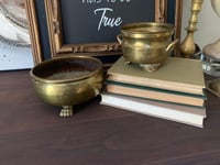 Image 6 of Brass Planter Set, Footed Brass Pots