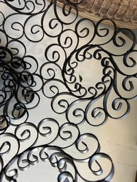 Image 3 of Scrolled Metal Wire Basket, Farmhouse Pedestal