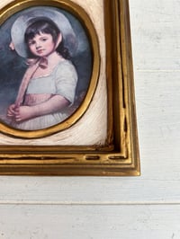 Image 3 of Framed Print, Girl with Bonnet, 1970s Plastic Frame