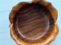 Image 3 of Monkey Pod Wood Bowl, MCM Wood Bowl, Flower Petal Shape