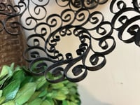 Image 5 of Scrolled Metal Wire Basket, Farmhouse Pedestal