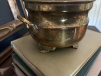 Image 8 of Brass Planter Set, Footed Brass Pots