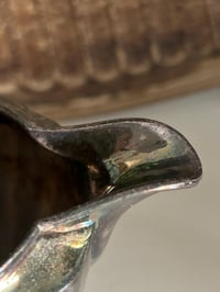 Image 4 of Silver Plated Pitcher, Aged Patina Creamer, Farmhouse Decor