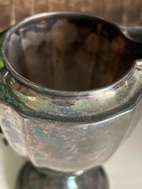 Image 5 of Silver Plated Pitcher, Aged Patina Creamer, Farmhouse Decor