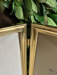 Image 3 of Brass Double Picture Frame, Folding Bi-Fold, 8x10
