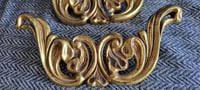 Image 3 of Brass Rococo Furniture Bracket Pair, Ornate French Baroque Trim