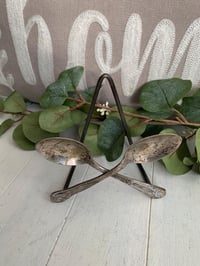 Image 5 of Style Silver Napkin Holder, Rustic Spoon Easel