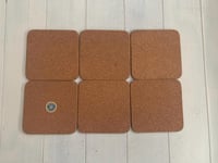 Image 6 of Set of 6 Square Coasters, English Cottage with Cork