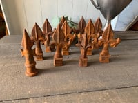 Image 4 of Rusty Cast Iron Fleur de Lis, Star Finial