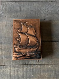 Image 1 of Tall Ship Tin, Copper Metal Box