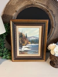 Image 1 of Framed Winter Landscape, Oil Painting