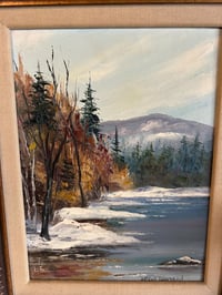 Image 2 of Framed Winter Landscape, Oil Painting