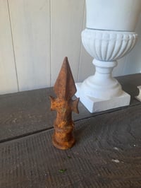 Image 8 of Rusty Cast Iron Fleur de Lis, Star Finial