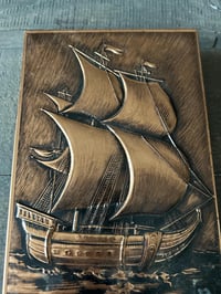 Image 6 of Tall Ship Tin, Copper Metal Box