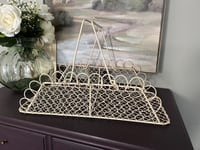 Image 1 of Scrolled Metal Wire Basket, Farmhouse Decor