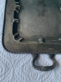 Image 2 of Silver Bar Tray, Ornate Carved Handles