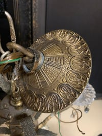 Image 3 of Antique Spanish Brass and Crystal Chandelier