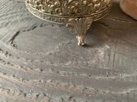 Image 5 of Glass Ashtray, Brass Footed Dish