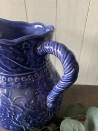 Image 2 of Blue Pottery Pitcher, Andrea by Sadek, Farmhouse Jug, Made in Portugal