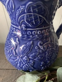 Image 3 of Blue Pottery Pitcher, Andrea by Sadek, Farmhouse Jug, Made in Portugal