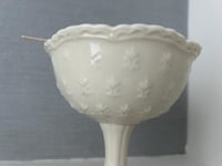 Image 3 of Lace Porcelain Pedestal Bowl, Soy Candle, Cream Container, Made in Canada