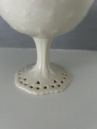 Image 5 of Lace Porcelain Pedestal Bowl, Soy Candle, Cream Container, Made in Canada
