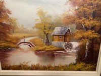 Image 2 of Carved Wood Frame, Landscape Oil on Canvas, 16x20