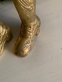 Image 2 of Solid Brass Western Cowboy Style Boot Vase