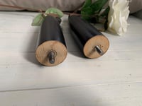Image 5 of Set of 2 Wood Furniture Legs with Wheels