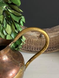 Image 3 of Brass and Copper Pitcher, MCM Jug, Farmhouse Vase