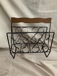 Image 1 of Black Metal Magazine Rack, Mid Century Modern 